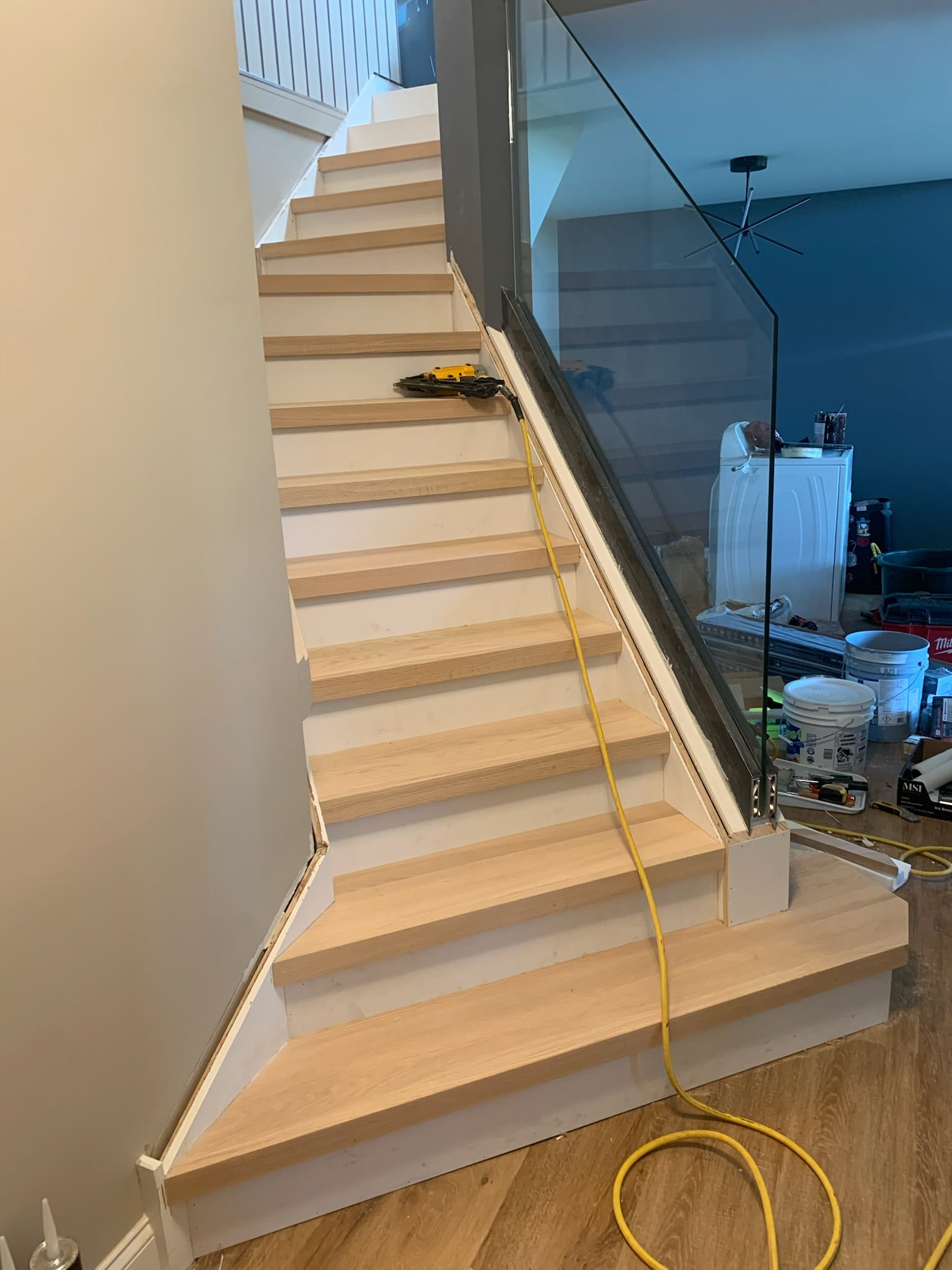 Stair and landing install in progress