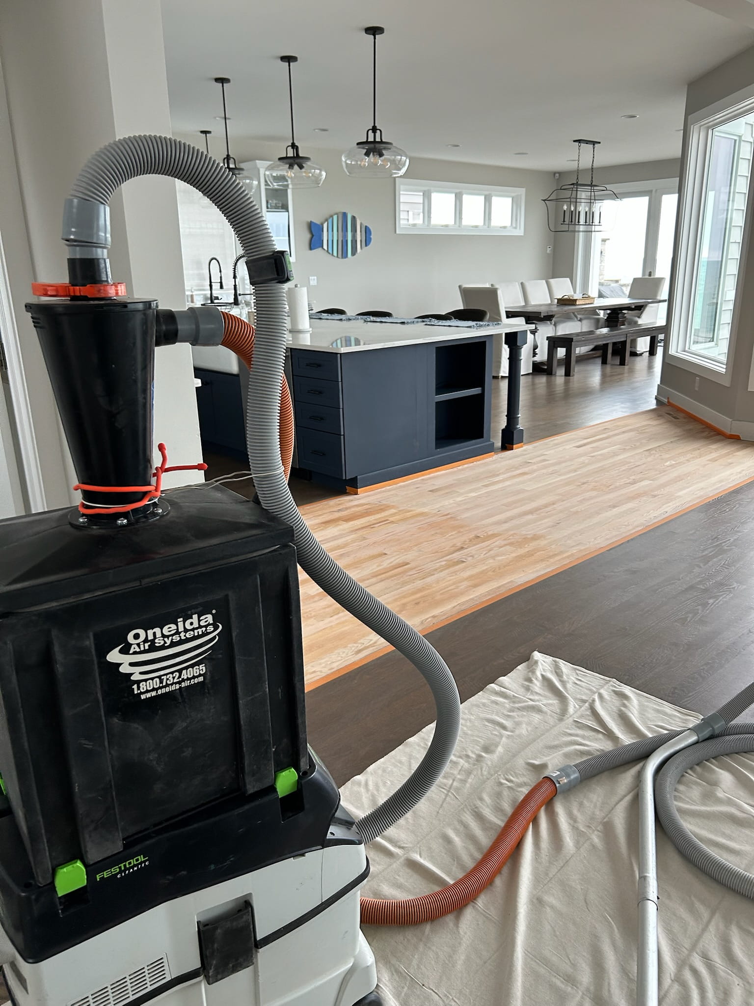 Before: floor during prep and early finish stage