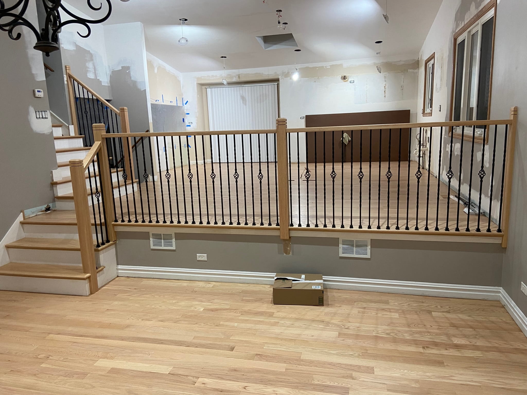 Completed staircase and railing installation